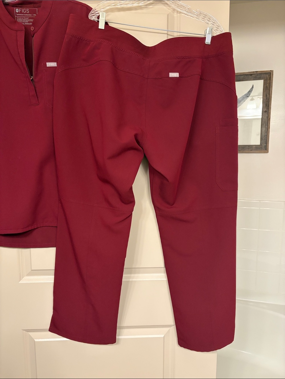 Figs Maroon Medical Scrub Top and Pants - Picture 6 of 6